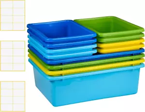 12 Pieces Plastic Cubby Bins Office Kids Storage Container Kids Toy Storage Orga - Picture 1 of 6