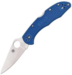 Cuchillo de bolsillo Spyderco Delica borde liso tierra plana azul C11FPBL - Imagen 1 de 1