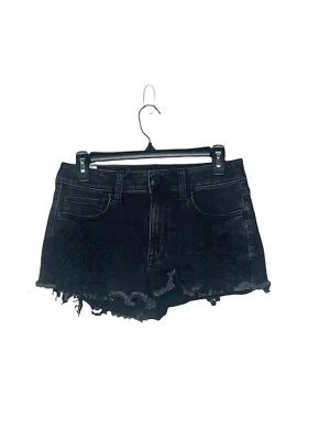 Pantalones cortos de jean American Eagle para mujer talla 8 tiro alto súper elásticos X negros Foto 1 de 2