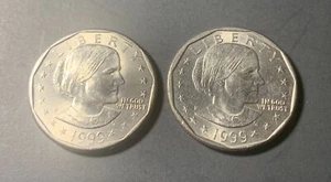 (2) 1999 P Susan B Anthony Dollar Münzen - Bild 1 von 4