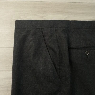Pantalones de franela Hart Schaffner Marx de colección para hombre 4 1 X 27 gris lana puño delantero plano Foto 1 de 4