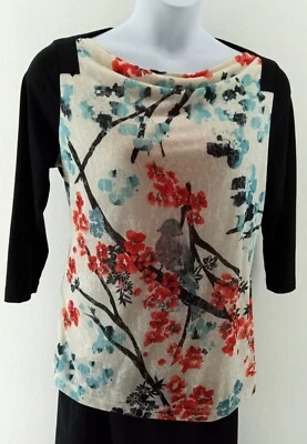 MODERN MUSE Stretch Poly Blend Top - Floral Graphic - Size XL - Image 1 of 4