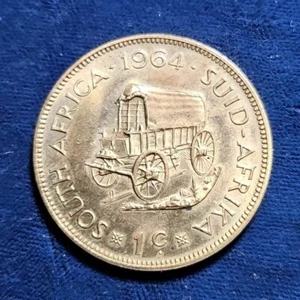 1964  South Africa 1 Cent Coin (KM.#57) - Picture 1 of 2