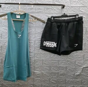 New Gymshark 2 Pack Lifting Club Mwsh 5" Short Black React  Tank Green Size Med