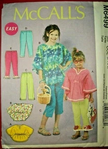 McCall 6499 Pattern Child Girls Butterfly Top Pants Leggings Size 3-4-5-6 UNCUT - Picture 1 of 2