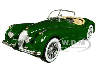 Jaguar XK 120 1951 Roadster verde 1/24 modelo de coche fundido a presión de Burago 22018 Foto 1 de 4