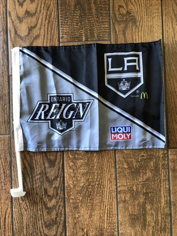 LA KINGS Car Window Flag - Black - 17 1/2" x 12 1/2" - Two Sided - NHL Hockey Cover