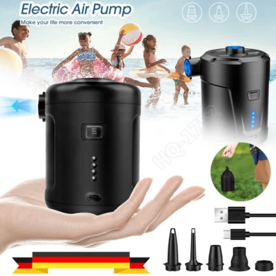 5200/6000mAh Elektrische Luftpumpe Akku Luftpumpe mit Luftdüsen für Schlauchboot - Bild 1 von 4