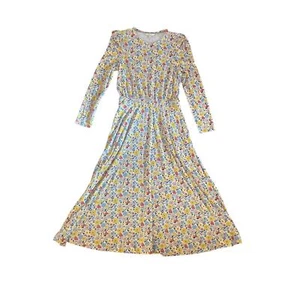 Women 4 Boden D0081 Puff Sleeve Jersey Midi Floral Ivory Elegant Bloom Dress  - Picture 1 of 5