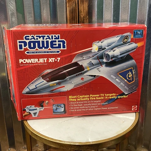 Vintage 1986 ~ CAPTAIN POWER / POWERJET XT-7 ~ Mattel Super Stealth Fighter Jet Cover
