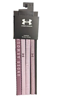 Paquete de 4 mini diademas Under Armour gráficas antideslizantes ceniza ciruela/rosa malva para niñas Foto 1 de 3