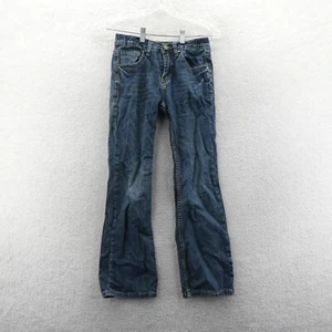 Silver Jeans Boys 12 Triple-5 Zane Straight Whiskered Denim Pants 25x28 Casual - Picture 1 of 13