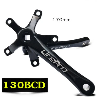 Juego de bielas de aluminio para bicicleta de montaña MTB 170 mm 130BCD brazo de biela cuadrado Foto 1 de 4