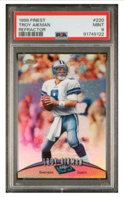 1998 Topps Finest Troy Aikman 🔥Refractor🔥 #220 PSA 9 Mint Condition💎💎 - Image 1 of 2
