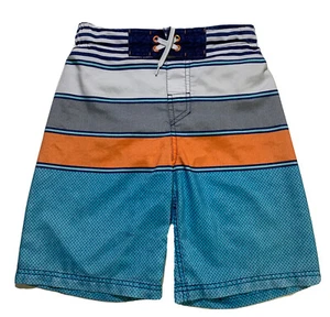 Cherokee Board Shorts Boy M Multicolor Striped Swim Trunks Bathing Suit - Picture 1 of 8