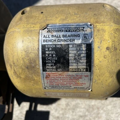 Amoladora de banco Central Machinery 8" Foto 1 de 3