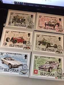 ISLE OF MAN MINT Postcards 1985 CENTURY OF MOTORING + SET OF 6 STAMPS AS PHOTOS1 - Picture 1 of 8