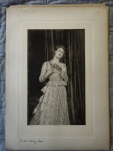 Antique Photogravure Goupil & Co Auguste Toulmouche "Woman Holding Rose " - Picture 1 of 4