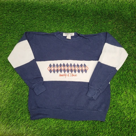 Vintage 80s University-of-Illinois-Urbana-Champaign Sweatshirt Medium Navy-Blue Cover