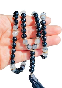 Carol Brodie Raritäten Sterlingsilber schwarzer Onyx Rutilquarz Perlen Halskette - Bild 1 von 18