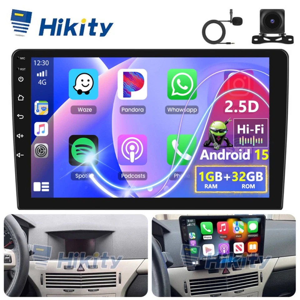 9" CarPlay Android 15 Radio GPS NAVI WIFI BT RDS FM Für Opel Astra H 2004 -2010 - Bild 1 von 4