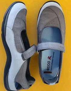 Ecco Receptor Gray Suede Mary Jane Slingback Walking Shoe Womens Size 8 Eu 39 - Picture 1 of 8