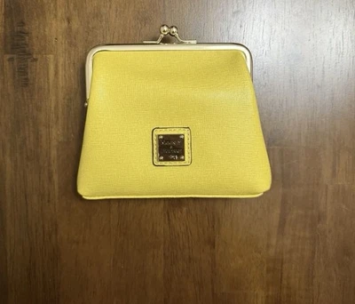 Dooney & Bourke Saffiano Leather Large Framed Purse Yellow Dandelion NWT - Image 1 of 4