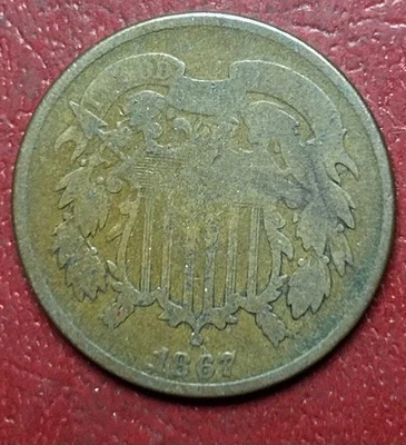 1867 Two Cent Piece. Free Shipping - Image 1 of 2