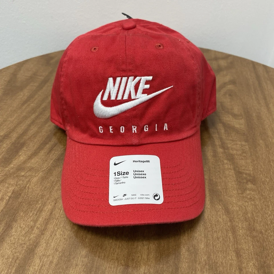 Nike Georgia Bulldogs Heritage86 Black Strapback Script Hat Cap Adjustable