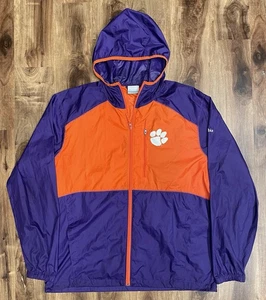 Columbia Hombre’s L Púrpura Naranja Clemson Tigers Flash Forward Sudadera con Capucha Cortavientos - Imagen 1 de 9