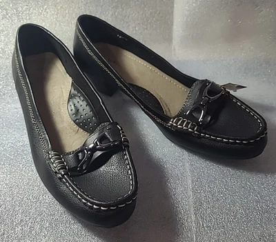 Zapatos sin cordones cómodos de cuero Thom McAnn 11 W negros Francis vintage para mujer Foto 1 de 4