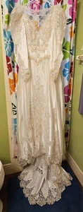 Alfred Angelo Vintage Brautkleid Größe 14, Halloween Kostüm, Spitzenperlen... - Bild 1 von 12