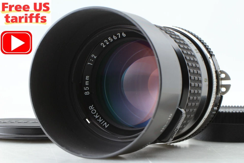 [MINT w/ Hood HS-10] Nikon Ai Nikkor 85mm f2 Portrait MF Lens F Mount From JAPAN - Image 1 of 4