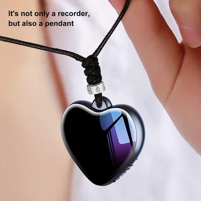 Heart Shape Pendant Recorder 4GB Mp3 Intelligent HD Noise Reduction Voice A OU - Image 1 of 4