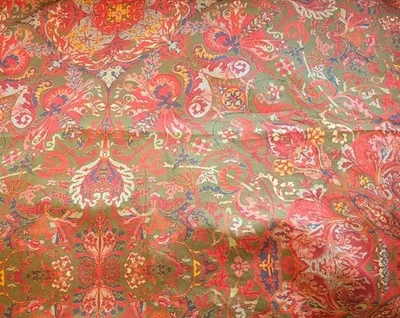 De Colección Ralph Lauren GALAHAD Medieval Talla: Reina AJUSTADA Sábana Rojo Marrón Azul Paisley Foto 1 de 4