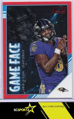 2020 Score #GF-LJ Lamar Jackson Game Face Red NN - Image 1 of 2