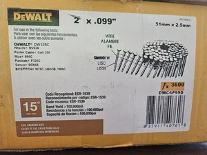 Dewalt Metal Coil Nails 2 x 0.099" 3600 Quanity DWC6P99D - Picture 1 of 2