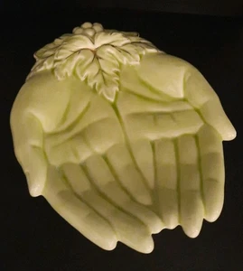 Vintage Ceramic Two Handed Trinket Dish Light Green W/Gold Accents R204 McCoy - Picture 1 of 12