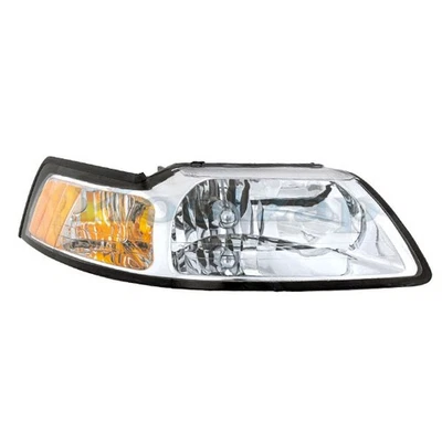 Para Mustang 99-04 con bisel cromado faro faro luz principal con bombilla lado derecho Foto 1 de 4