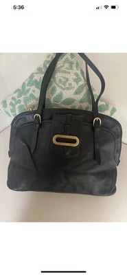 JIMMY CHOO Black Rhea Leather Tote Bag Luxury Purse Clutch Elegant Chic Read - Image 1 of 4