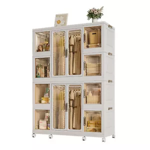 Wardrobe Closet Storage Organizer Clothes Dresser12 Magnetic Doors 12 Cubes - Picture 1 of 7