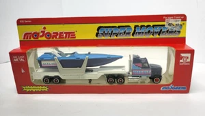 MAJORETTE SUPER MOVERS 600 SERIES #613 Semi-Speed Boat Transporter Blue NOS - Picture 1 of 9