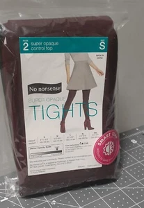 No Nonsense super blickdichte schwarze Strumpfhosen Gr. S Pack 2 Paar "schwarz/burgund" - Bild 1 von 16