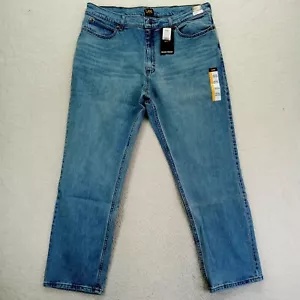Jeans Lee Relaxed Fit uomo 38x30 blu gamba dritta denim lavaggio medio nuovo con etichetta - Foto 1 di 11