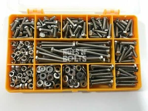 490 PIEZAS SURTIDAS, A2 M4 PERNOS TOTALMENTE ROSCADOS TUERCAS LAVADORA TORNILLOS KIT DE ACERO INOXIDABLE - Imagen 1 de 3
