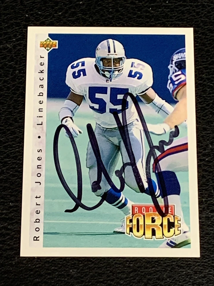 ROBERT JONES 1992 UPPER DECK FORCE SIGNED AUTOGRAPHED CARD #414 DALLAS COWBOYS - Image 1 of 1