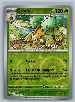 Pokemon TCG PORTUGUESE Grotle #011/162 REVERSE Holo Foil SV05: Temporal Forces - Image 1 of 2