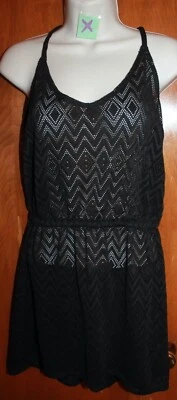 MALIBU женщины средний купальник прикрытие (черный прозрачный платье) EUC - Изображение 1 из 2