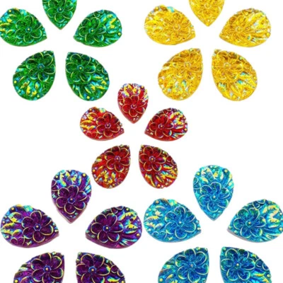 10pcs Glitter Drop Shape Beads Rhinestone Sew on Craft for Jewellery Making DIY - Image 1 of 4