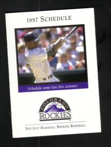 Colorado Rockies--Ellis Burks--1997 Pocket Schedule--Jeep Eagle - Picture 1 of 2